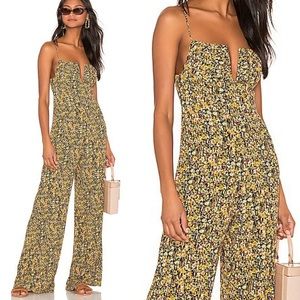 Sun Becomes Her Supernatural Diva Jumpsuit Black Rock Desert Floral Boho Sz XS
